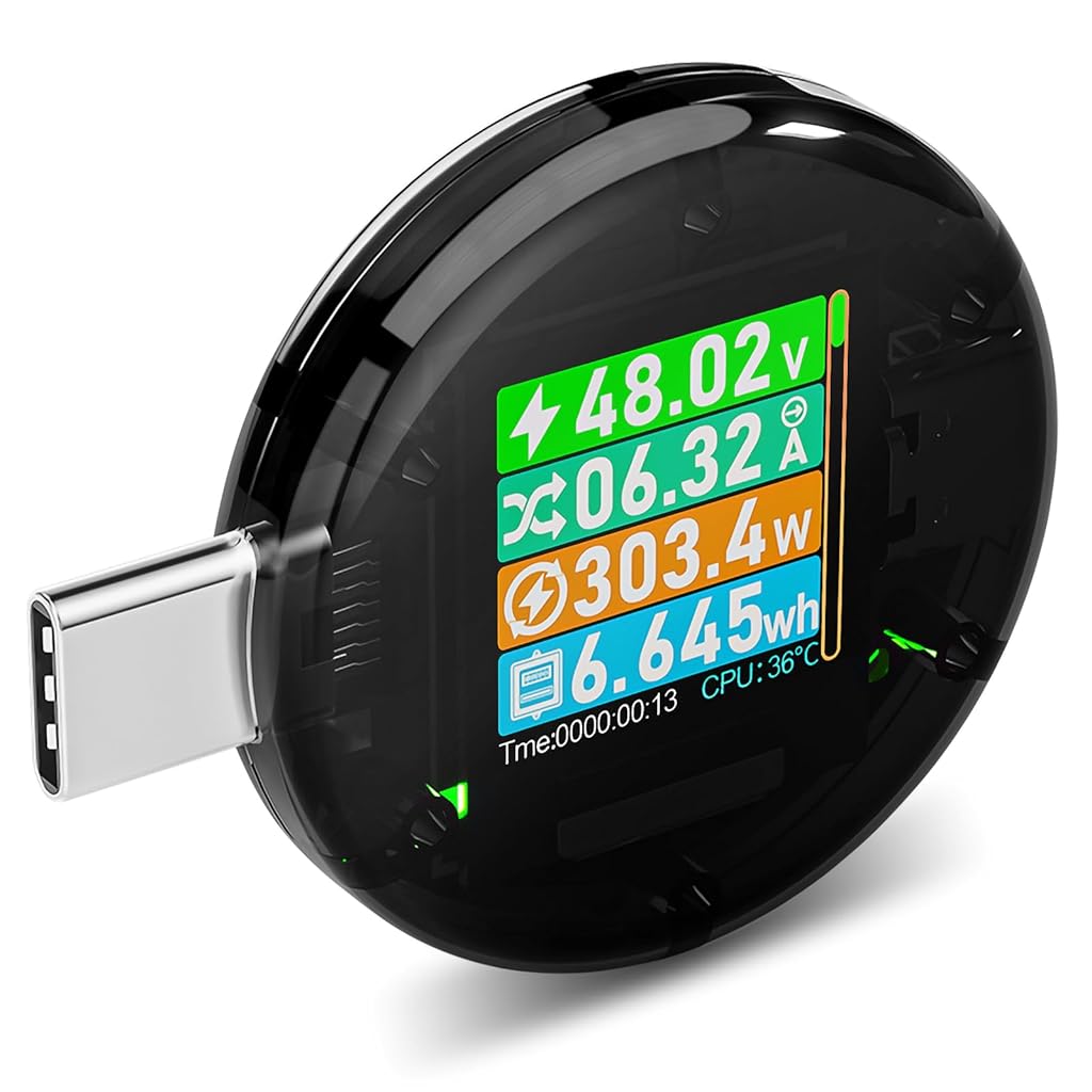 Serplex® USB C Power Meter USB C Voltage Analyzer 4.5-50V 0-6A Mobile Multimeter USB C Voltage Current Monitor Universal Digital USB C Tester for Phone, Laptop, Tablet Serplex® USB C Power Meter USB C Voltage Analyzer 4.5-50V 0-6A Mobile Multimeter USB C Voltage Current Monitor Universal Digital USB C Tester for Phone, Laptop, Tablet